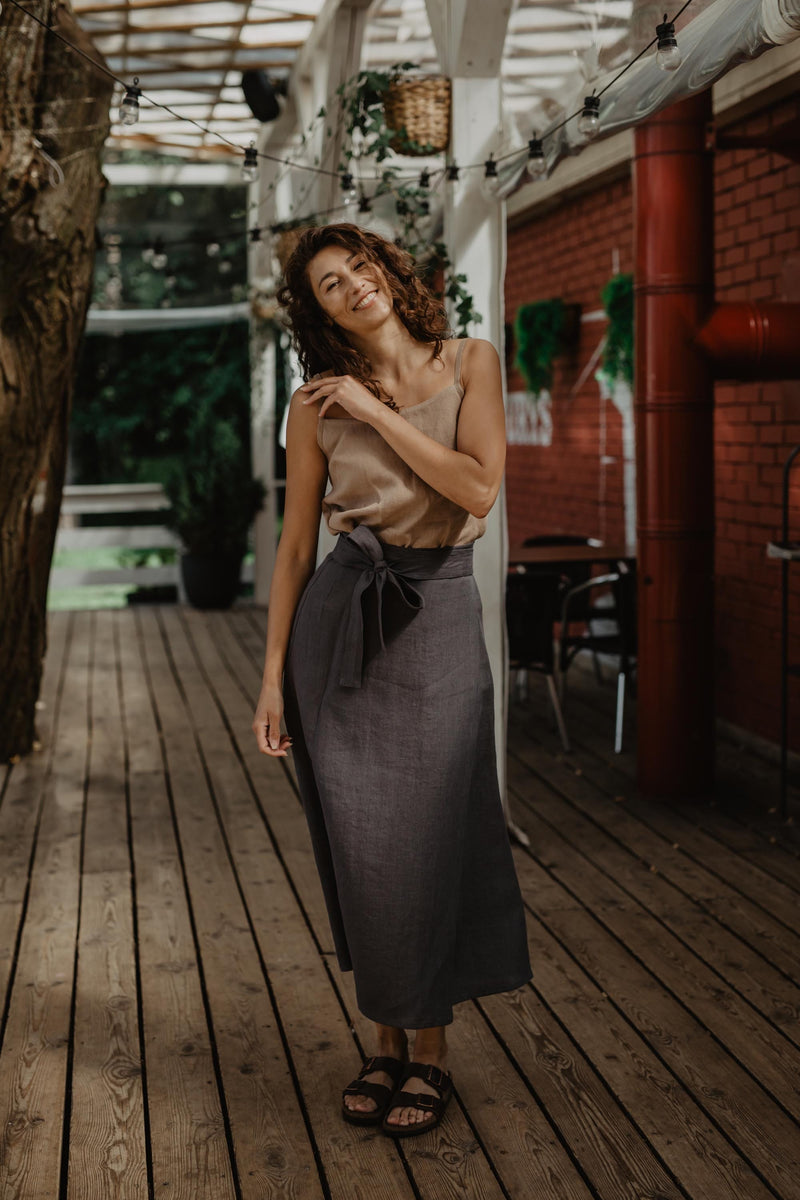 AmourLinen Iris Linen Wrap Skirt | Multiple Colours