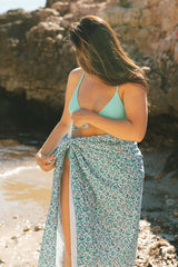 Immaculate Vegan - AQVA Swimwear Pareo Illetes Recycled Polyamide Beach Skirt | Paisley Print One size