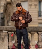 Immaculate Vegan - ASHOKA Paris Blouson Aviateur Roland homme marron