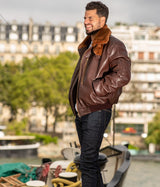 Immaculate Vegan - ASHOKA Paris Blouson Aviateur Roland homme marron