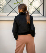 Immaculate Vegan - ASHOKA Paris Blouson femme Vickie noir - suédine doublée de fausse fourrure