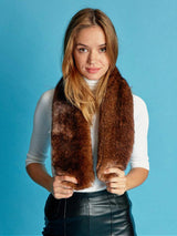 Immaculate Vegan - ASHOKA Paris Écharpe Joséphine en fourrure vegan marron Unique