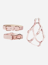 Immaculate Vegan - Barc London Blush Pink Dog Collar, Harness & Lead Set