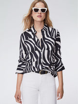 Immaculate Vegan - Baukjen Kamilah Shirt with TENCEL™ 14 (UK Size 14) / Black Zebra