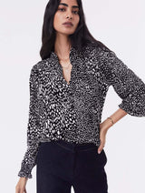 Immaculate Vegan - Baukjen Shirley Blouse with LENZING™ ECOVERO™ 16 (UK Size 16) / Black Texture Spot