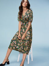 Immaculate Vegan - Baukjen Kaydence Recycled Dress 16 (UK Size 16) / Emerald Floral Saraca