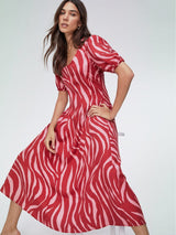 Immaculate Vegan - Baukjen Jazlyn Dress with Tencel ™ 6 (UK Size 6) / Crimson Zebra
