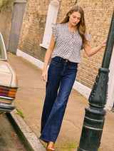 Immaculate Vegan - Baukjen Baukjen Organic Cotton Pocket Wide Leg Jeans 6 (UK Size 6) / Dark Indigo