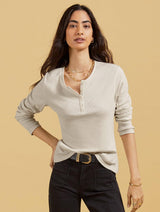Immaculate Vegan - Baukjen Organic Cotton Henley Top | Antique White Antique White / UK6 / EU34 / US2