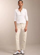 Immaculate Vegan - Baukjen Baukjen Essentials Organic Zip Collar Top | Antique White