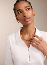 Immaculate Vegan - Baukjen Baukjen Essentials Organic Zip Collar Top | Antique White