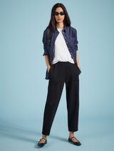 Immaculate Vegan - Baukjen Billie Ponte LENZING™ ECOVERO™ Carrot Leg Trousers | Caviar Black
