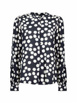 Immaculate Vegan - Baukjen Jaqueline LENZING™ ECOVERO™ Printed Blouse | Black Painted Polka Black Painted Polka / UK18 / EU46 / US14