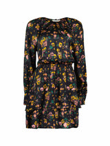 Immaculate Vegan - Baukjen Isolde LENZING™ ECOVERO™ Printed Mini Dress | Black Vintage Floral Black Vintage Floral / UK6 / EU34 / US2