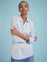 Immaculate Vegan - Baukjen Rishma Organic Cotton Stripe Shirt | Blue Stripe Blue, Black & White Stripe / UK6 / EU34 / US2