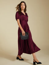 Immaculate Vegan - Baukjen Cathy Satin V-Neck Midi Dress