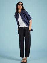 Immaculate Vegan - Baukjen Billie Ponte LENZING™ ECOVERO™ Carrot Leg Trousers | Caviar Black Caviar Black / UK6 / EU34 / US2