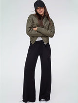 Immaculate Vegan - Baukjen LENZING™ ECOVERO™ Jersey Wide Leg Palazzo Trousers | Caviar Black Caviar Black / UK6 / EU34 / US2