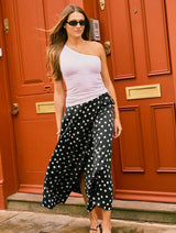Immaculate Vegan - Baukjen Celeste Recycled Cupro Skirt | Black Polka Dot