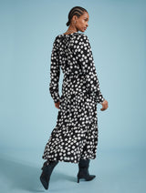 Immaculate Vegan - Baukjen Cornelia LENZING™ ECOVERO™ Maxi Shirt Dress | Black Painted Polka