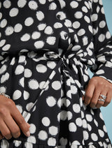 Immaculate Vegan - Baukjen Cornelia LENZING™ ECOVERO™ Maxi Shirt Dress | Black Painted Polka