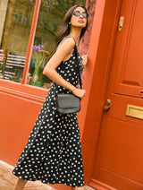 Immaculate Vegan - Baukjen Cynthia Recycled Cupro Dress | Black Polka Dot