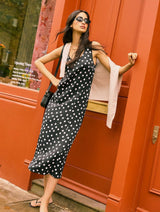 Immaculate Vegan - Baukjen Cynthia Recycled Cupro Dress | Black Polka Dot