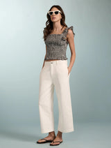 Immaculate Vegan - Baukjen Debrah Linen Top | Black & White