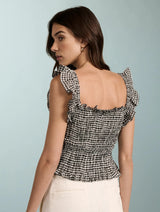 Immaculate Vegan - Baukjen Debrah Linen Top | Black & White