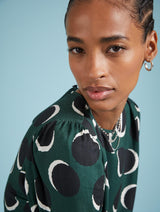 Immaculate Vegan - Baukjen Dottie Livaeco Viscose Printed Blouse | Green Shadow Spot