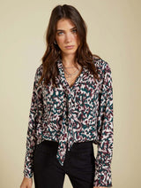 Immaculate Vegan - Baukjen Effie LENZING™ ECOVERO™ Printed Tie Neck Blouse | Beige Animal Print