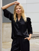 Immaculate Vegan - Baukjen Evelyn Satin Frill Neck Blouse