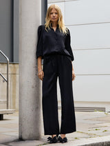 Immaculate Vegan - Baukjen Evelyn Satin Frill Neck Blouse