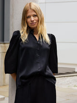 Immaculate Vegan - Baukjen Evelyn Satin Frill Neck Blouse