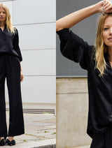 Immaculate Vegan - Baukjen Evelyn Satin Frill Neck Blouse