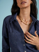 Immaculate Vegan - Baukjen Hattie Organic Denim Shirt | Dark Indigo