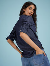 Immaculate Vegan - Baukjen Hattie Organic Denim Shirt | Dark Indigo