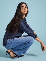 Immaculate Vegan - Baukjen Hattie Organic Denim Shirt | Dark Indigo