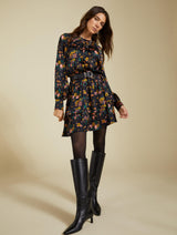 Immaculate Vegan - Baukjen Isolde LENZING™ ECOVERO™ Printed Mini Dress | Black Vintage Floral