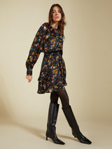 Immaculate Vegan - Baukjen Isolde LENZING™ ECOVERO™ Printed Mini Dress | Black Vintage Floral