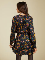 Immaculate Vegan - Baukjen Isolde LENZING™ ECOVERO™ Printed Mini Dress | Black Vintage Floral
