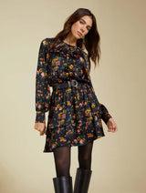 Immaculate Vegan - Baukjen Isolde LENZING™ ECOVERO™ Printed Mini Dress | Black Vintage Floral
