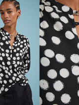 Immaculate Vegan - Baukjen Jaqueline LENZING™ ECOVERO™ Printed Blouse | Black Painted Polka