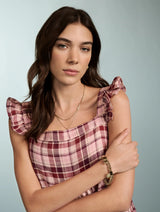 Immaculate Vegan - Baukjen Katie Linen Dress | Burgundy Check