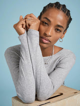Immaculate Vegan - Baukjen Krystea TENCEL™ & Organic Cotton Luxe Crew Neck Top | Grey Marl