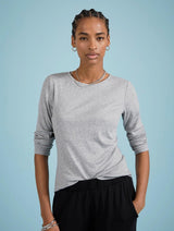 Immaculate Vegan - Baukjen Krystea TENCEL™ & Organic Cotton Luxe Crew Neck Top | Grey Marl