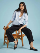 Immaculate Vegan - Baukjen LENZING™ ECOVERO™ Jersey Cropped Palazzo Trousers | Caviar Black