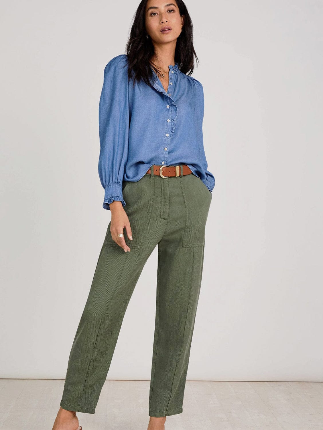 Claire TENCEL™ Cargo Trousers | Light Khaki