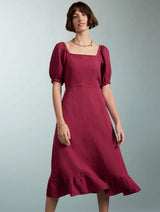 Immaculate Vegan - Baukjen Nancy Linen Dress | Raspberry