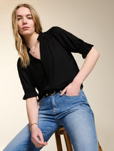 Immaculate Vegan - Baukjen Noa LENZING™ ECOVERO™ Blouse | Caviar Black